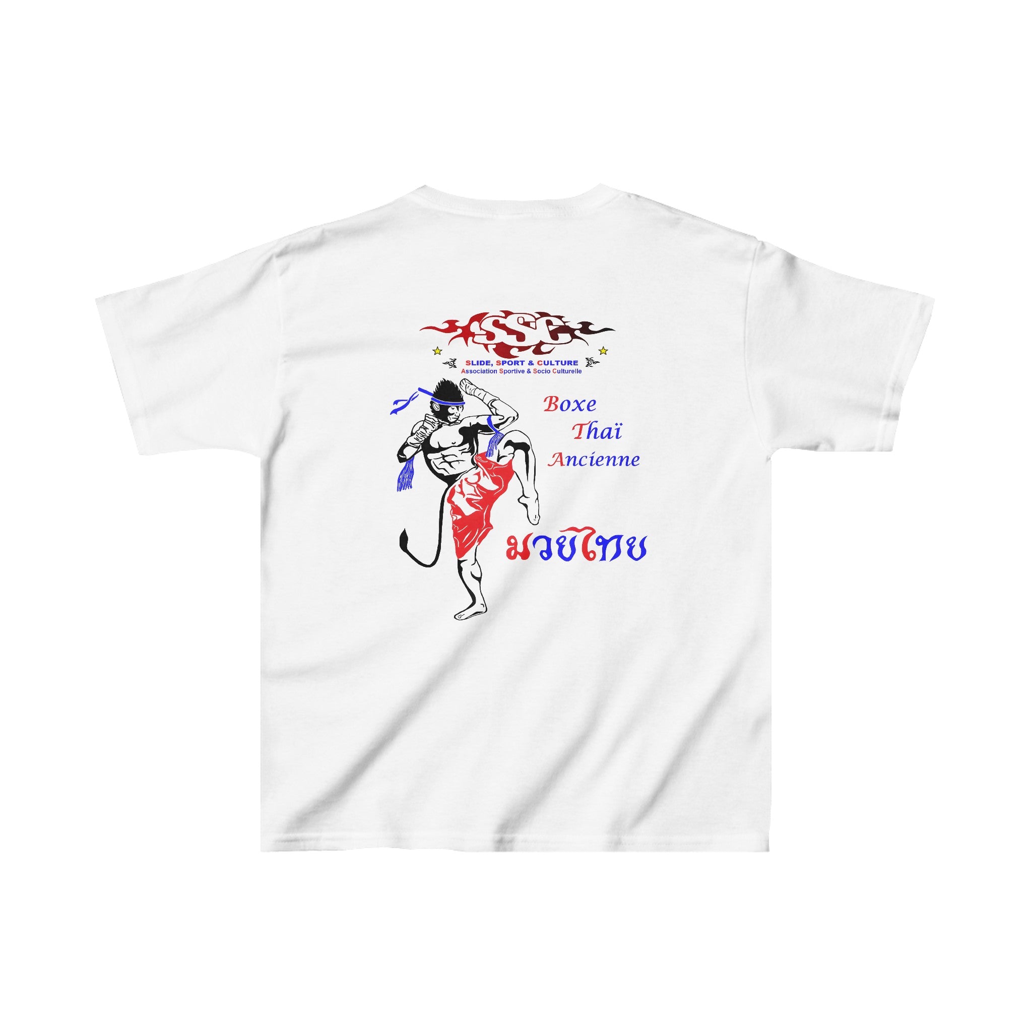 C003E T-shirt Muay Thaï "Hanuman Boxe Thaï" pour enfants, garçon ou fille, noir ou Blanc - Qualité Premium au Meilleur Prix