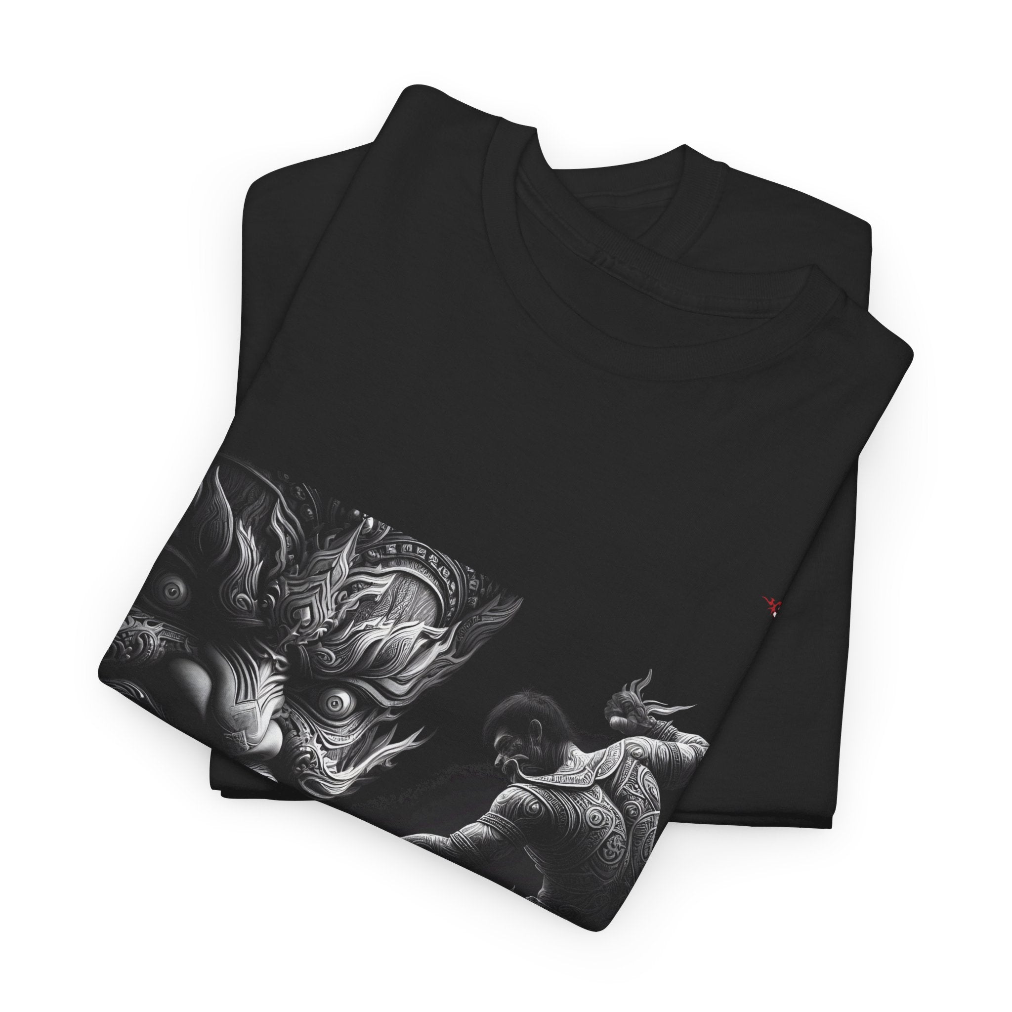 A003A T-shirt Muay Thaï "Défi d'Hanuman" pour adultes, homme ou femme, noir - Qualité Premium au Meilleur Prix