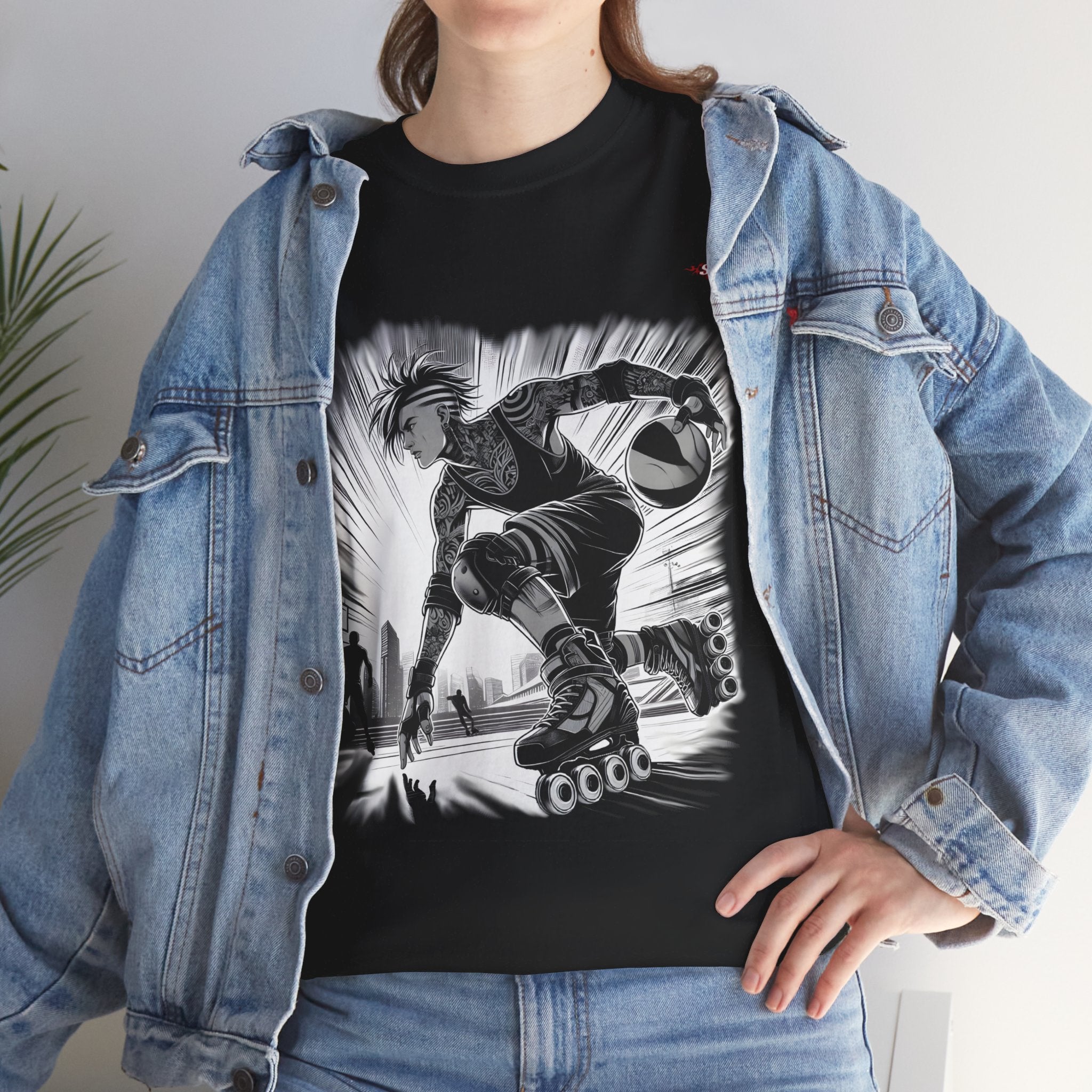 B006A T-shirt "Roller Basket" pour adultes, homme ou femme, noir - Qualité Premium au Meilleur Prix pour les passionnés de vitesse et de style