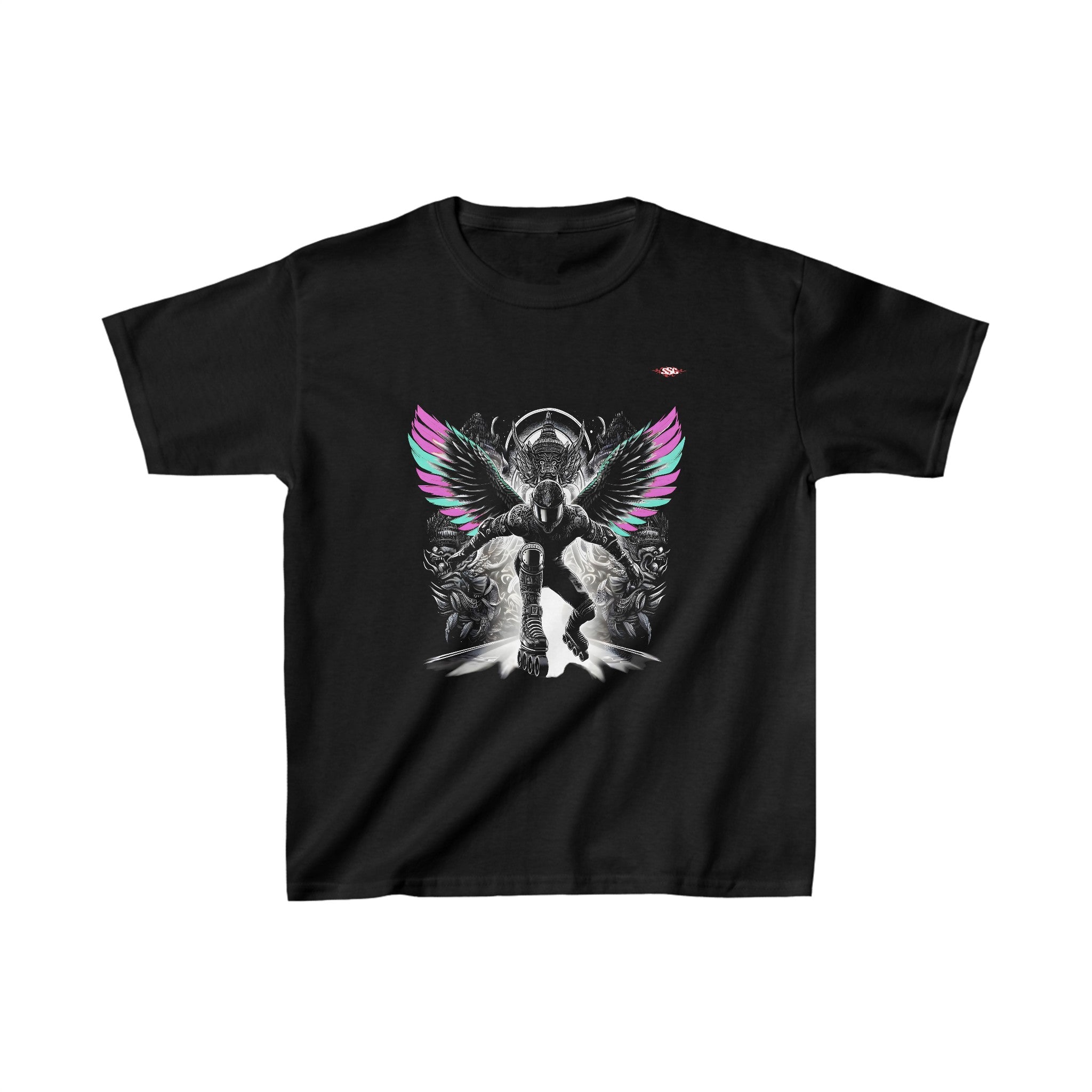 B010E T-shirt de Roller "Angel Demon" pour enfants, garçon ou fille, Noir - Qualité Premium au Meilleur Prix
