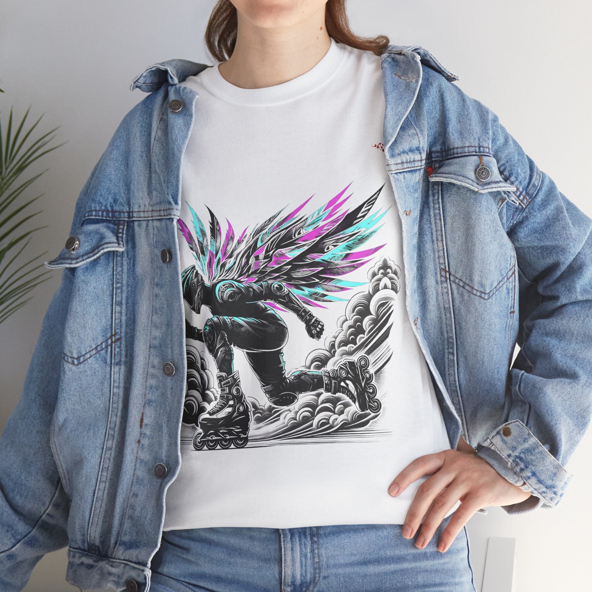 B007A T-shirt Blanc "Roller Angel" pour adultes, homme ou femme - Qualité Premium au Meilleur Prix L’Expression du Mouvement et de la Mode