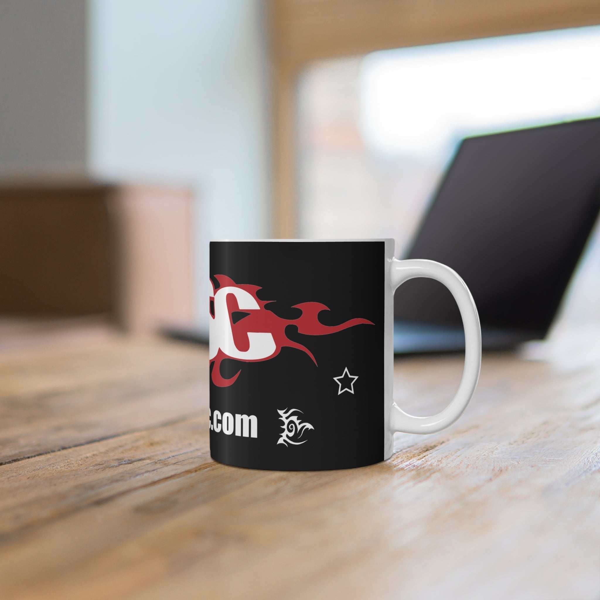 E004A - Mug (tasse) Blanc & Noir 11oz "Asso-ssc.com"