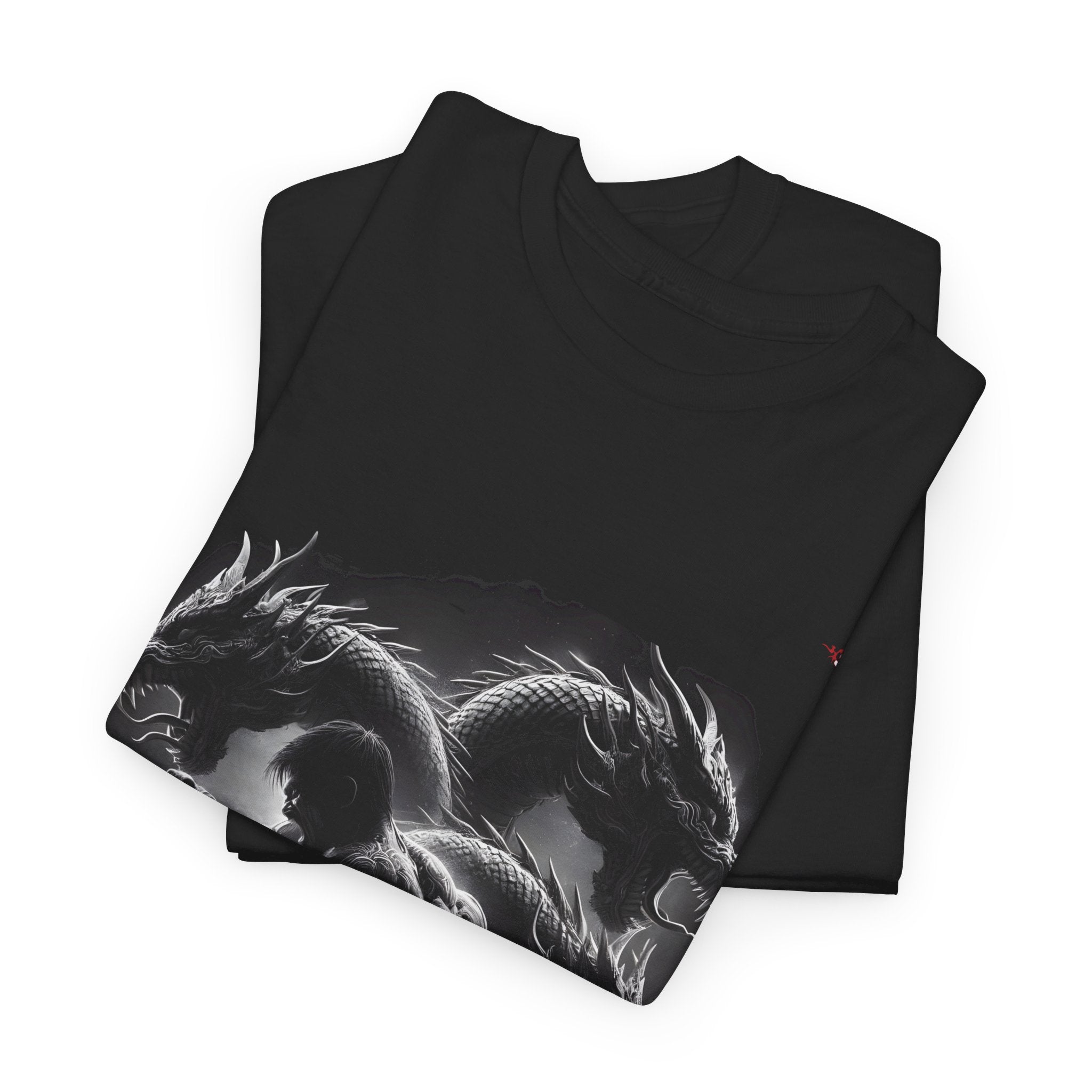 A006A T-shirt Muay Thaï "Guerrier dragon" pour adultes, homme ou femme, noir - Qualité Premium au Meilleur Prix