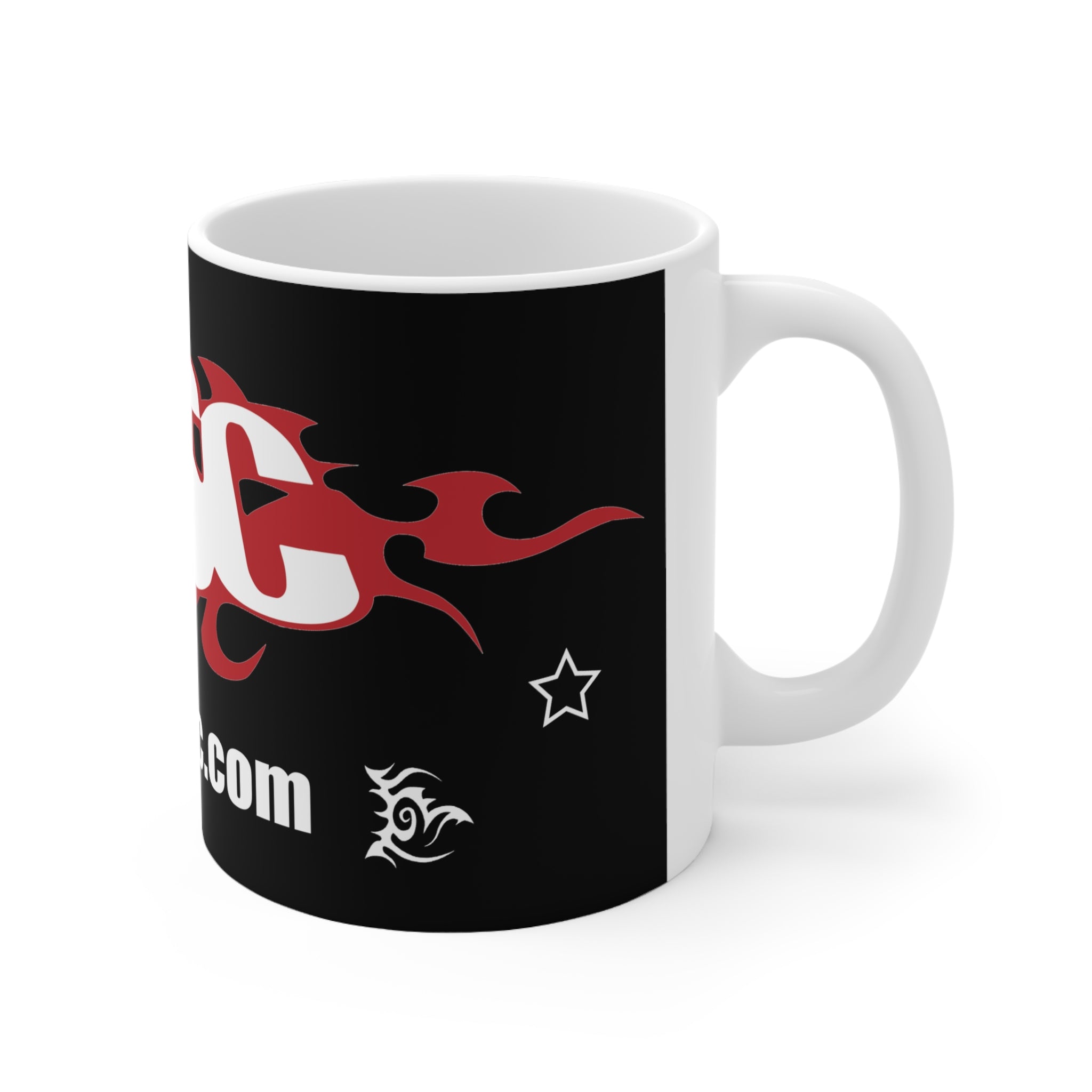 E004A - Mug (tasse) Blanc & Noir 11oz "Asso-ssc.com"