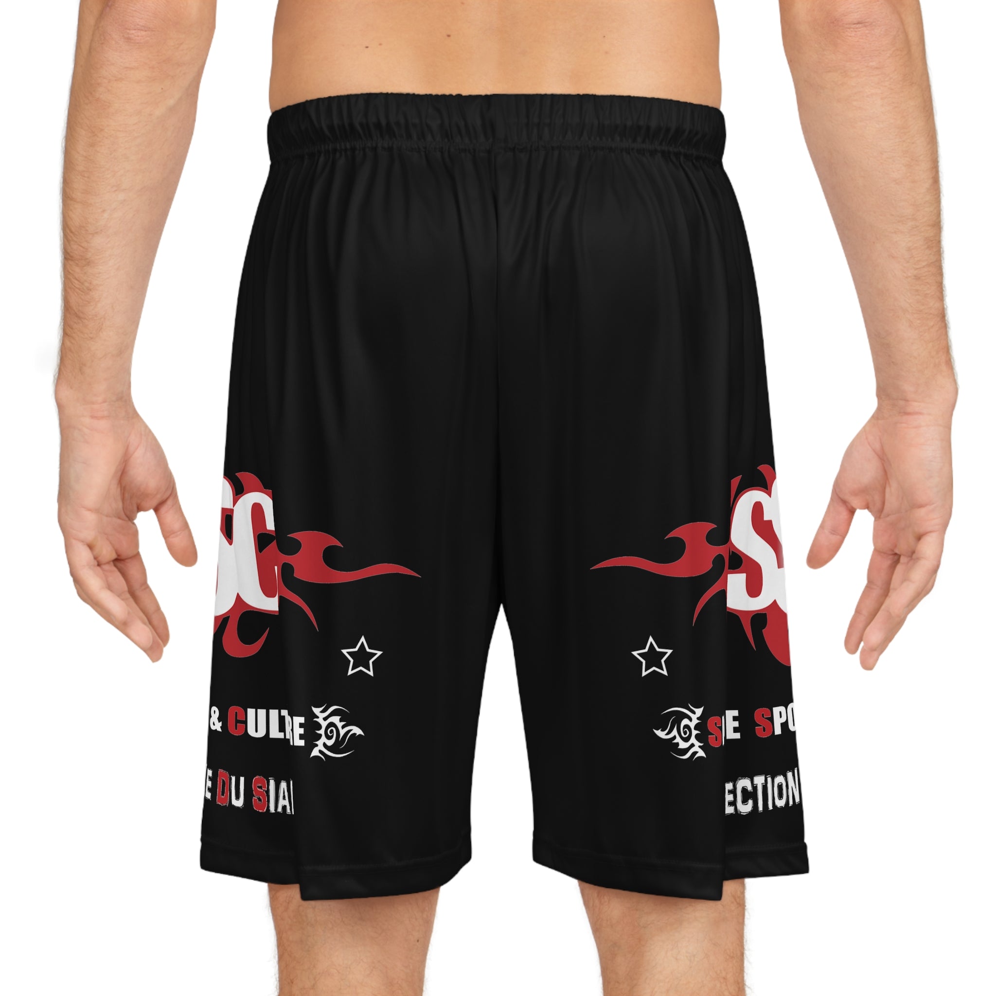 Short type Basketball « Section Boxe Thaï » adulte pour homme ou femme, noir - Qualité Premium au Meilleur Prix
