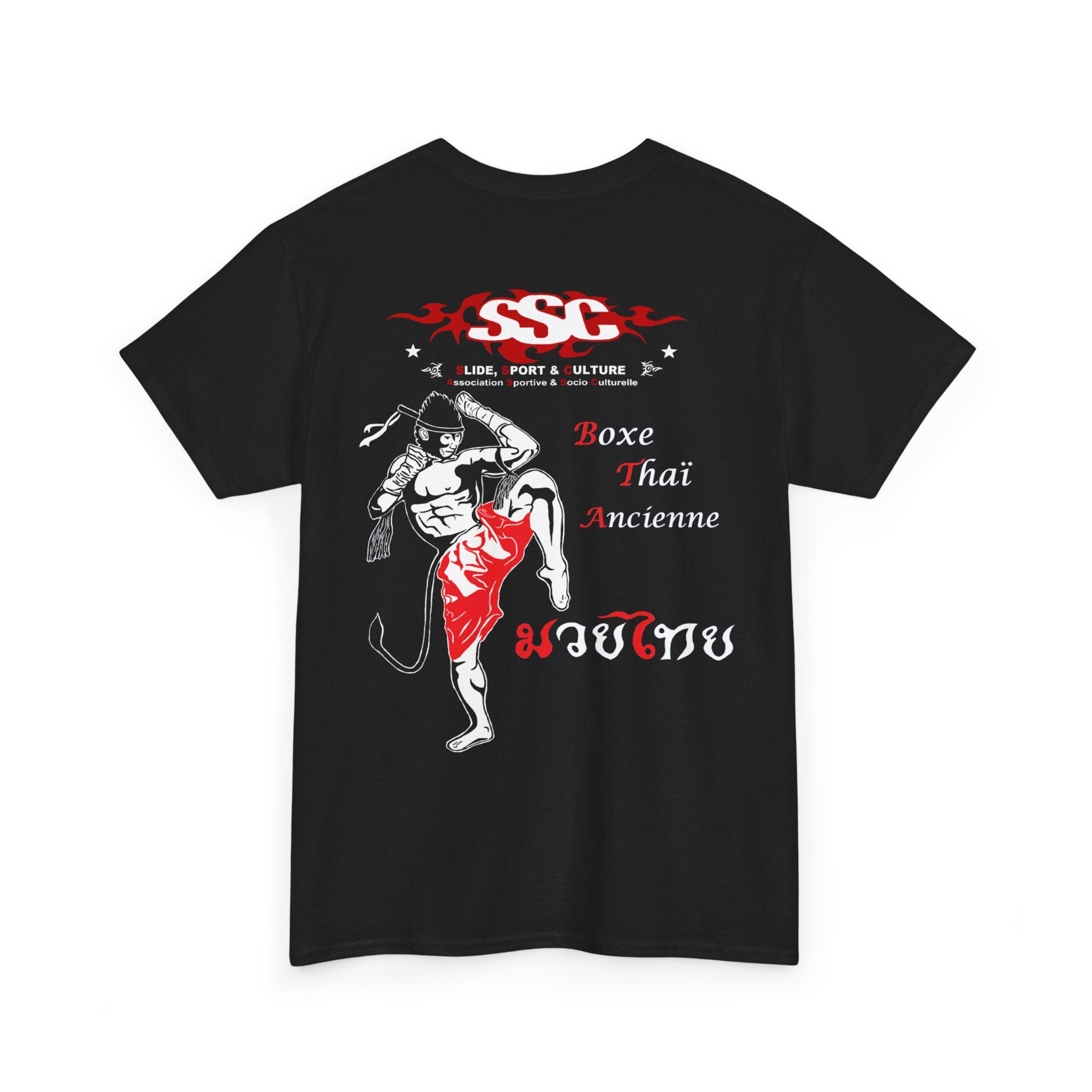C003A T-shirt Muay Thaï "Hanuman Boxe Thaï" pour adultes, homme ou femme, noir ou Blanc - Qualité Premium au Meilleur Prix
