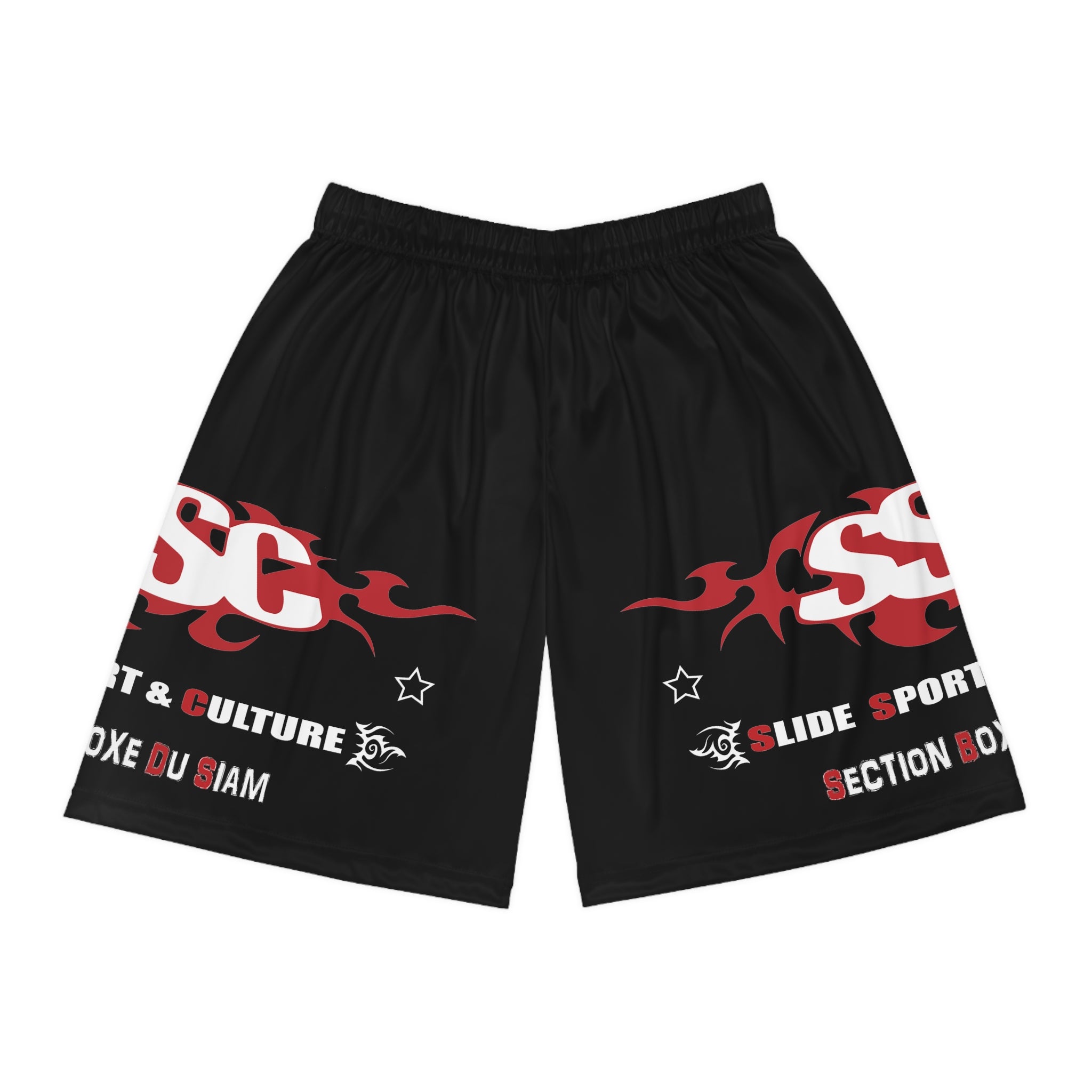 Short type Basketball « Section Boxe Thaï » adulte pour homme ou femme, noir - Qualité Premium au Meilleur Prix